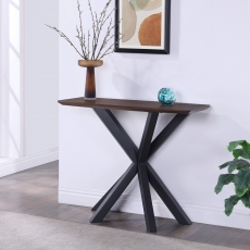 Neptune Curved Console Table - Plain Wood Top