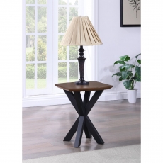 Neptune Curved Lamp Table - Plain Wood Top