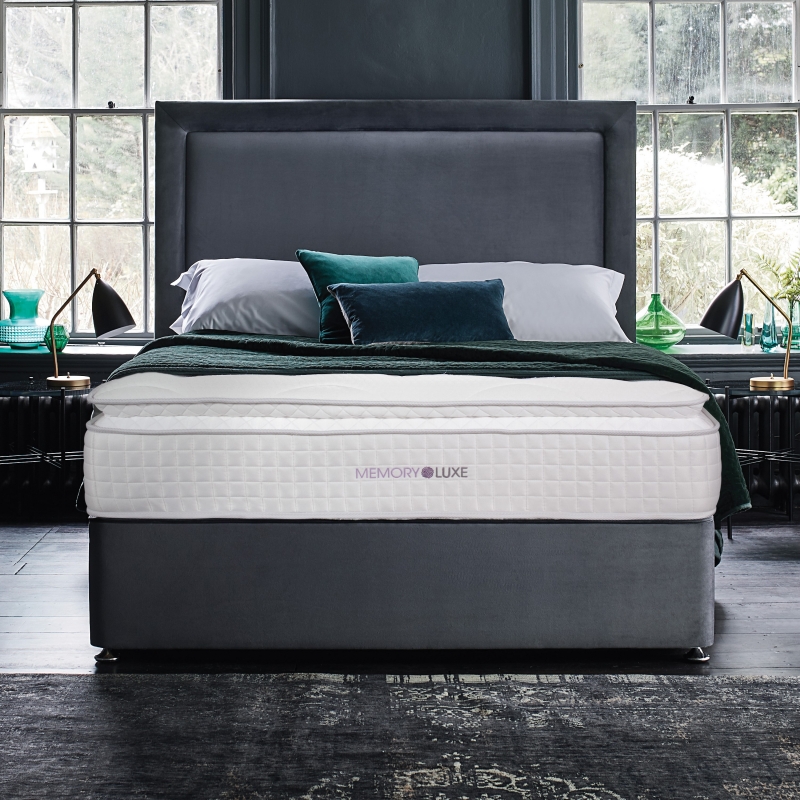 Sleepeezee Memory Luxe 4000 Gold 4'6 Platform Top Divan Set - Standard Fabric