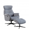 Mila Swivel Recliner Chair and Stool Set with Adjustable Headrest