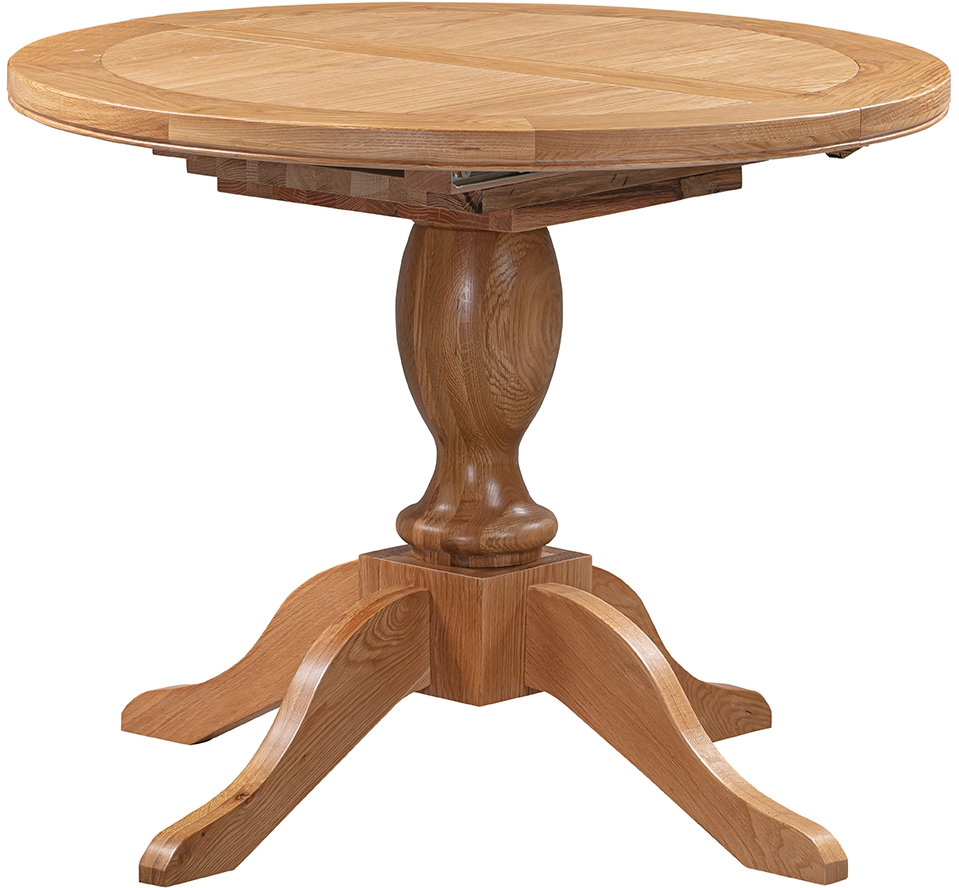 Cannock Dining Round 1M Pedestal Extending Dining Table - Fairway Furniture