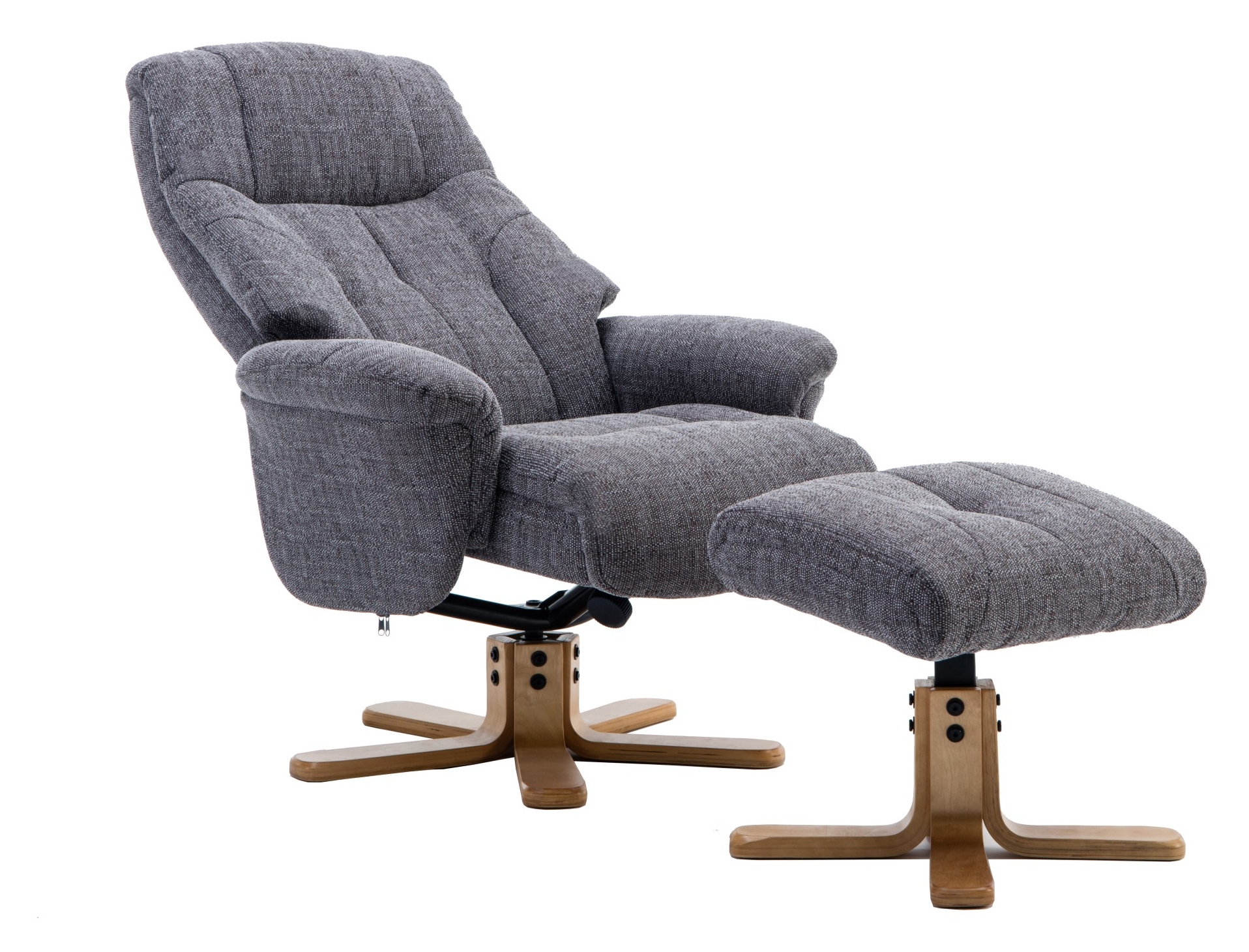 Lisbon Grey Recliner Chair and Stool Set Fairway Furniture Fairway