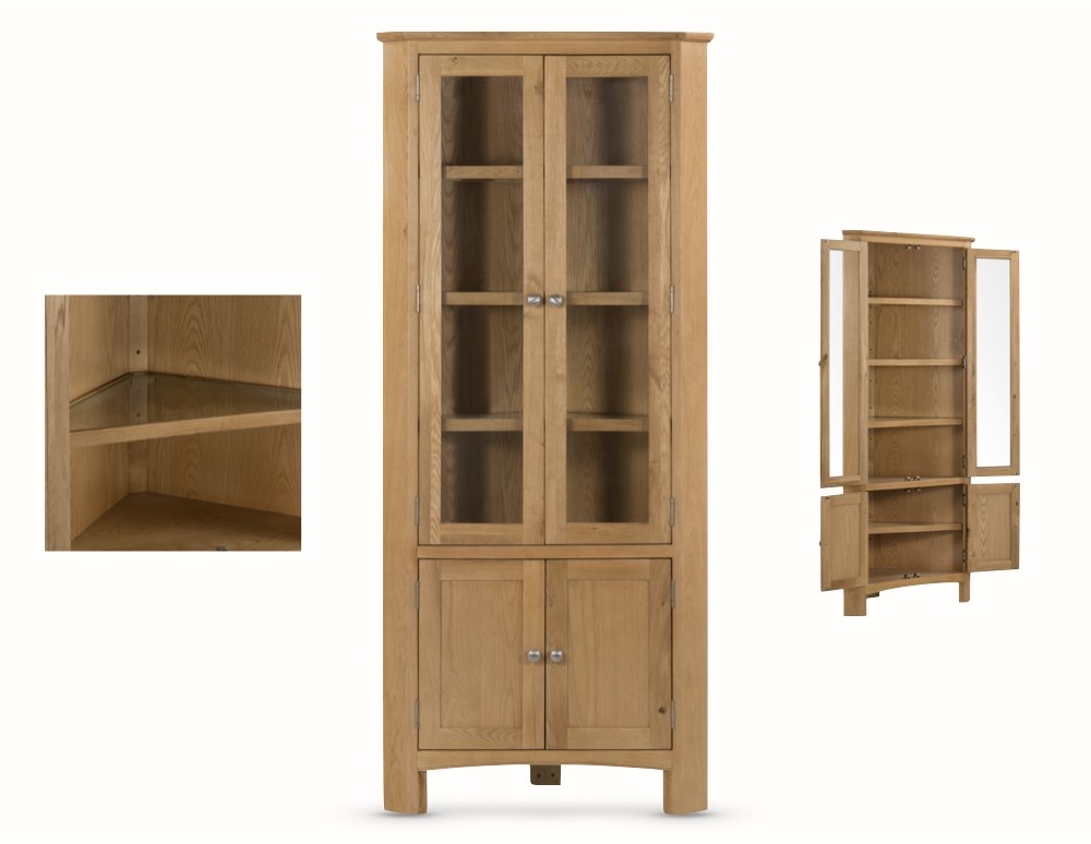 Feels Like Home Kilburn Dining Glazed 2Door Corner Display Unit