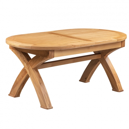 Cannock Dining Oval Cross Leg Extending Dining Table - Extends from 180-230cm (1 x Leaf) Cannock Dining Oval Cross Leg Extending Dining Table - Extends from 180-230cm (1 x Leaf)