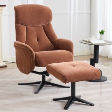 Luisa Swivel Recliner Chair and Stool Set