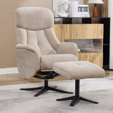 Luisa Swivel Recliner Chair and Stool Set Luisa Swivel Recliner Chair and Stool Set