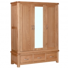 Cannock Bedroom Triple Robe - 3 Door (Centre Mirror)