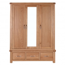 Cannock Bedroom Triple Robe - 3 Door (Centre Mirror)