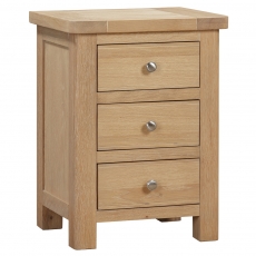 Fairford Oak Bedroom 3 Drawer Bedside Chest