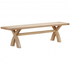Fairford Oak Dining Cross Leg Wooden Dining Bench