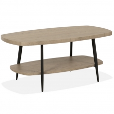 Choice Danish Oval Coffee Table With Shelf