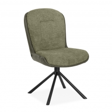 Tosca Pair of Fabric Swivel Dining Chairs