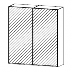 Taro 5UES Sliding 2 Door Mirror Wardrobe