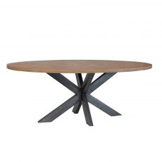 Ludo Oval Fixed Dining Table - 200 x 100cm