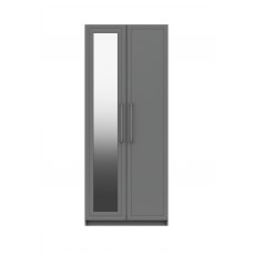 Leia 2 Door Wardrobe with Mirror - 1 Rail - 1 Shelf