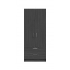 Oberon 2 Door - 2 Drawer Combi Wardrobe - 1 Rail - 1 Shelf