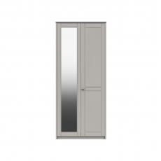 Shadow 2 Door Wardrobe with Mirror - 1 Rail - 1 Shelf