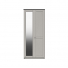 Shadow 2 Door Wardrobe with Mirror - 1 Rail - 1 Shelf