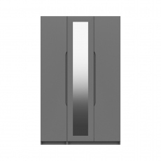 Skylar 3 Door Wardrobe with Mirror - 1 Rail - 1 Large Shelf - 3 Small Shelves
