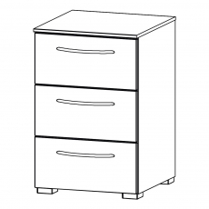 Aldono 6D35 3 Drawer Bedside Table