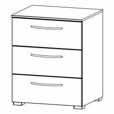 Aldono 6D36 3 Drawer Wide Bedside Table