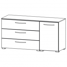 Aldono 6D41 1 Door Right Hinge - 3 Drawer Wide Chest