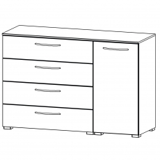 Aldono 6D48 1 Door Right Hinge - 4 Drawer Wide Chest