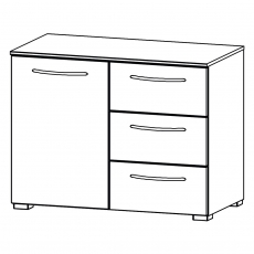 Aldono 6D80 1 Door Left Hinge - 3 Drawer Chest