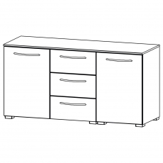 Aldono 6D81 2 Door - 3 Drawer Wide Chest