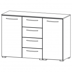 Aldono 6D85 2 Door - 4 Drawer Wide Chest