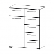 Aldono 6DB4 1 Door Left Hinge - 6 Drawer Chest