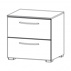 Aldono 6H34 2 Drawer Wide Bedside Table