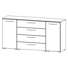 Aldono 6H88 2 Door - 4 Drawer Chest