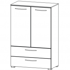 Aldono 7D15 2 Door - 2 Drawer Tall Wide Chest