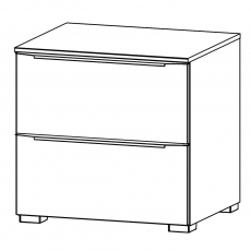 Aldono Deluxe 6D16 2 Drawer Wide Bedside Table