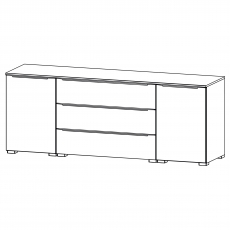 Aldono Deluxe 6H74 2 Door - 3 Drawer Chest