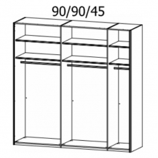 Miramar 5DSD Gliding 2 Door Robe-Colour Glass (Width 226cm)