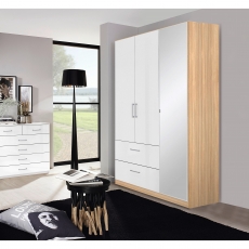 Morella OKL7 Hinged 3 Door (1 Mirror) - 2 Drawer Combi Robe