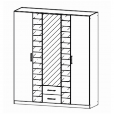 Terano 0T5R Hinged 5 Door 2 Drawer Combi Robe