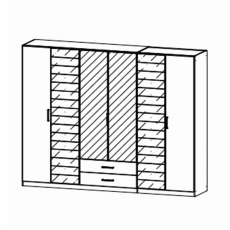 Terano 0T5U Hinged 6 Door 2 Drawer Combi Robe (Width 271cm)