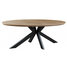 Brooklyn Oval Large Fixed Top Dining Table - 220cm