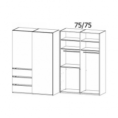 Lias 4YK1 Gliding 2 Door - 3 Drawer Combi Robe