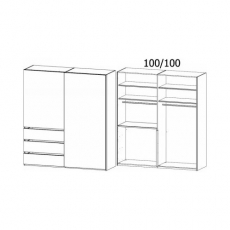 Lias 4YK2 Gliding 2 Door - 3 Drawer Combi Robe