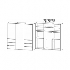 Lias 4YK3 Gliding 3 Door - 6 Drawer Combi Robe