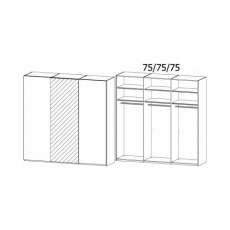 Lias 5YD3 Gliding 3 Door (1 Centre Mirror) Robe
