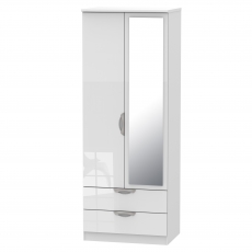 Canbury Tall 2 Drawer Robe with 1 Mirror