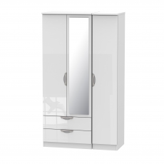 Canbury Tall Triple 2 Drawer Robe with 1 Mirror