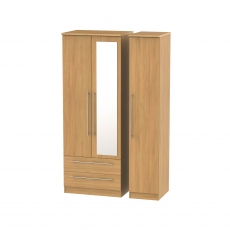 Sheldon Tall Triple 2 Drawer Robe with One Mirror