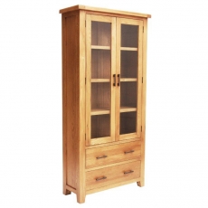 Hampton Dining Glazed 2 Door Display Unit - 2 Drawers