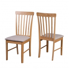 Colton Pair of Slatted Back Dining Chairs